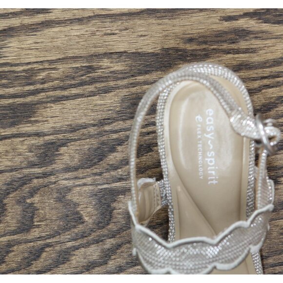 NWT Easy Spirit Daana Block Heel Sandals SEDAANA2 Silver Brown / Natural 7M - Picture 12 of 12